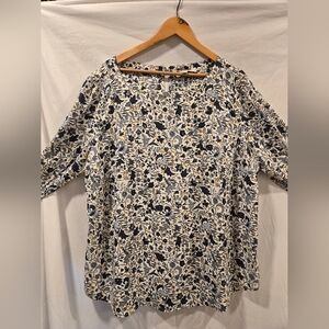 LOFT Plus - Floral Long Sleeve Blouse, Size 18